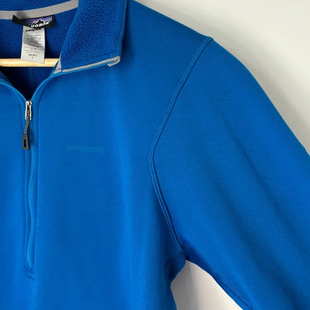 Patagonia Men's Blue Fleece Quarter Zip Pullover Long Sleeve Size Large A112